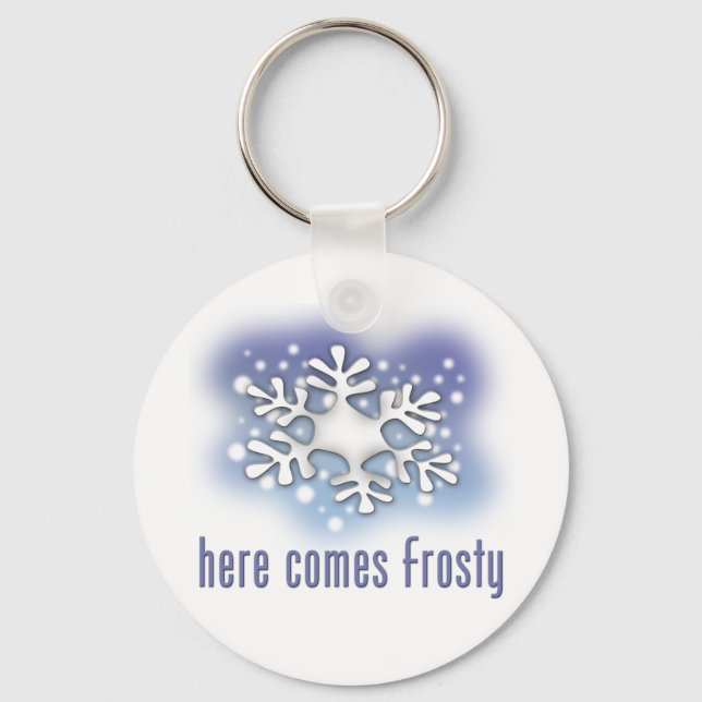 Here comes Frosty Keychain (Front)