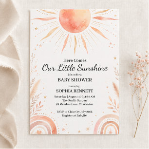 Here Comes Our Little Sunshine Baby Shower Invitation