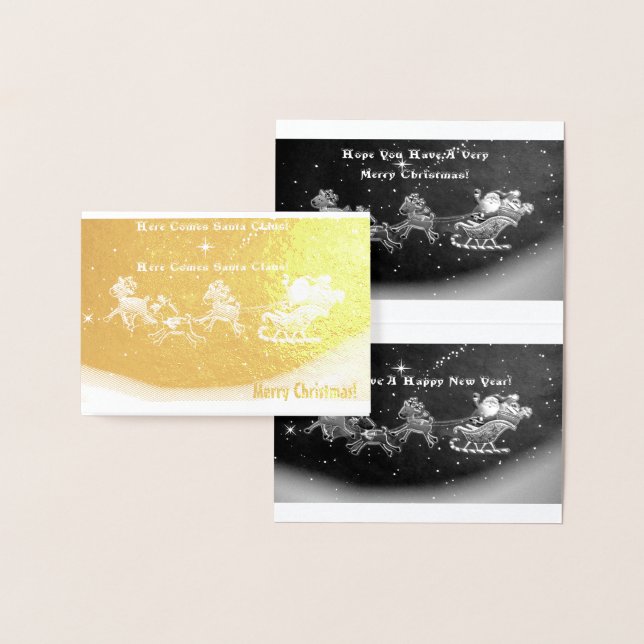 Here Comes Santa Claus! Christmas Foil Card (Display)
