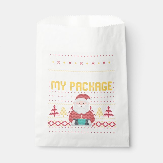 Here Comes Sleigh Right Down My Driveway Red Plaid Favour Bag (Front)