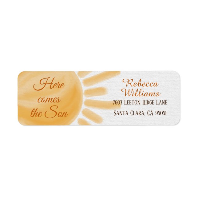 Here Comes Son Sunshine Rays Baby Shower Address (Front)