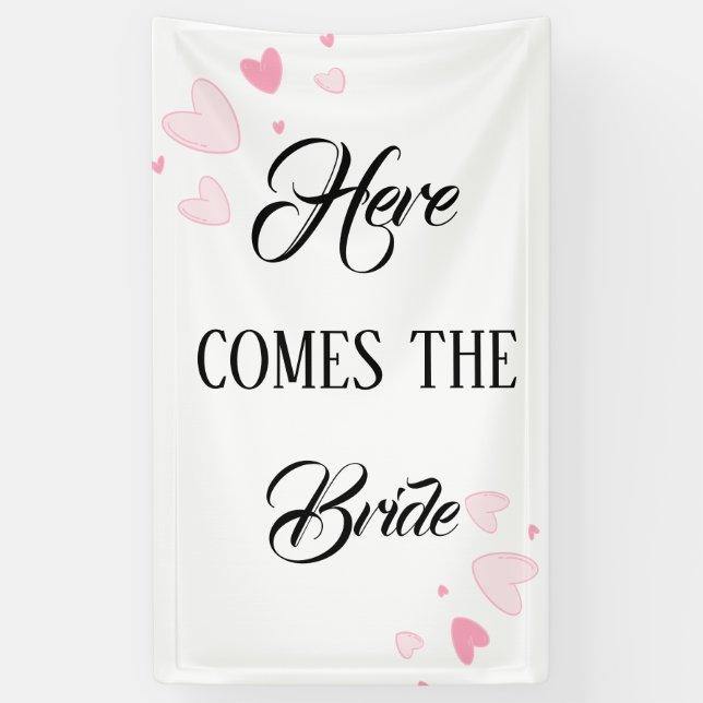 Here Comes The Bride Banner (Vertical)