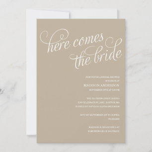 HERE COMES THE BRIDE BRIDAL SHOWER INVITATION