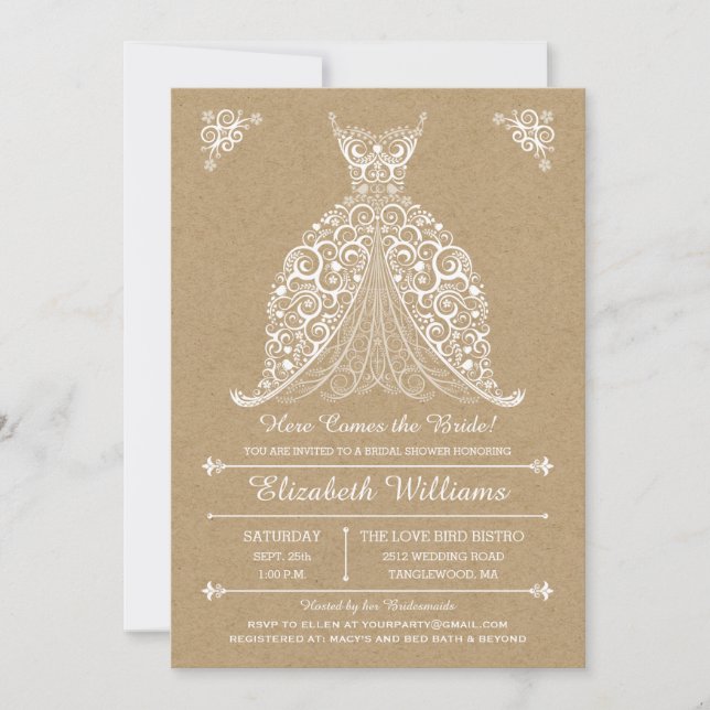 Here Comes the Bride! Bridal Shower Invitation (Front)