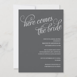 HERE COMES THE BRIDE   BRIDAL SHOWER INVITATION