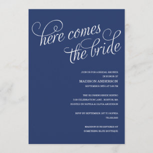 HERE COMES THE BRIDE   BRIDAL SHOWER INVITATION