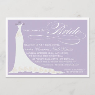 HERE COMES THE BRIDE   BRIDAL SHOWER INVITATION