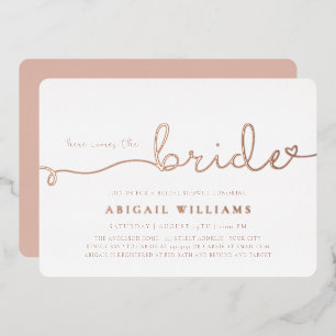 Here Comes the Bride  Foil Invitation