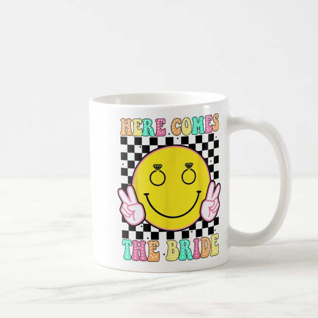 Here Comes The Bride Groovy Bachelorette Party Tea Coffee Mug (Right)