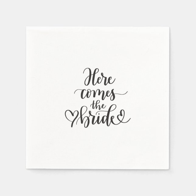 HERE COMES THE BRIDE NAPKIN (Front)
