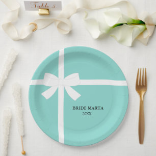Here Comes The Bride Personalized Tiara Party   Paper Plate