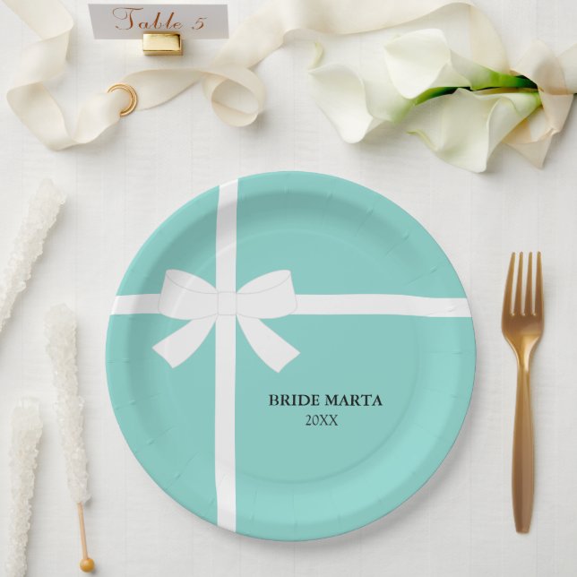 Here Comes The Bride Personalized Tiara Party   Paper Plate (Wedding)