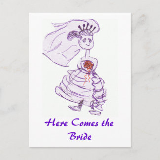Here Comes the Bride Postcard