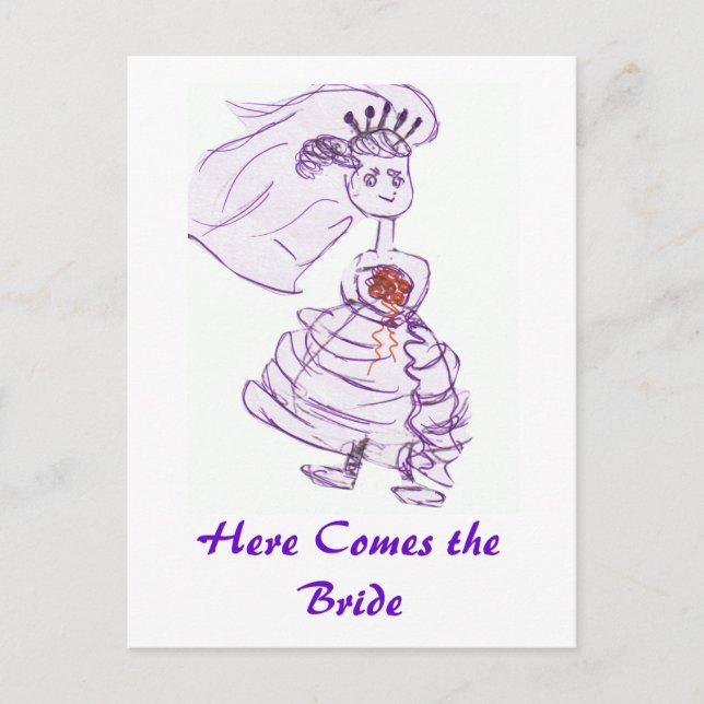 Here Comes the Bride Postcard (Front)