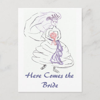 Here Comes the Bride Postcard