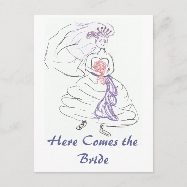 Here Comes the Bride Postcard (Front)