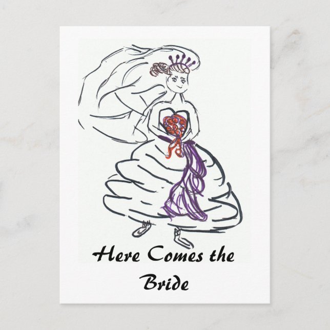 Here Comes the Bride Postcard (Front)