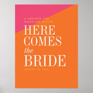Here Comes the Bride shower poster