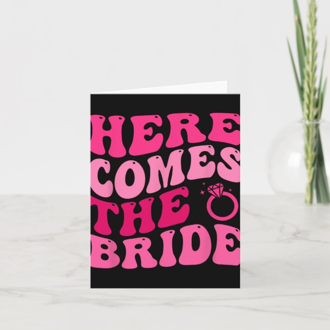 Here Comes The Bride Wedding Ring Bearer Flower Gi Card (Front)