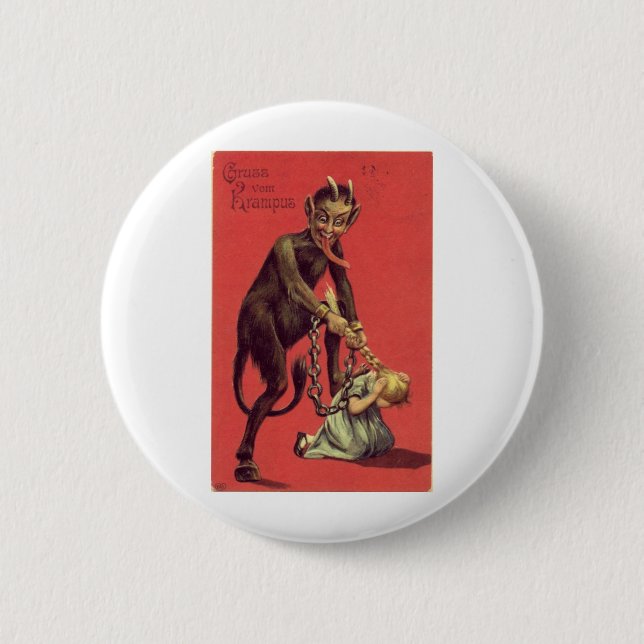 Here Comes The Krampus! 2 Inch Round Button (Front)