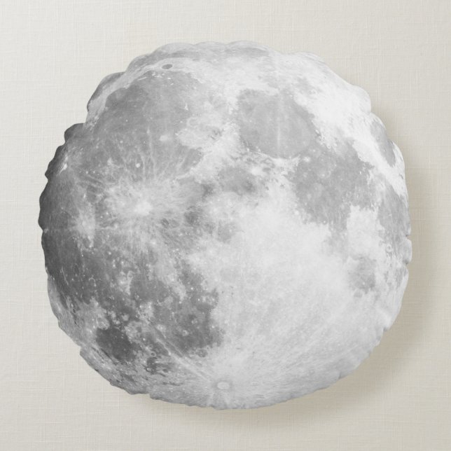 Here Comes The Moon Full Moon / Round Throw Pillow (Front)
