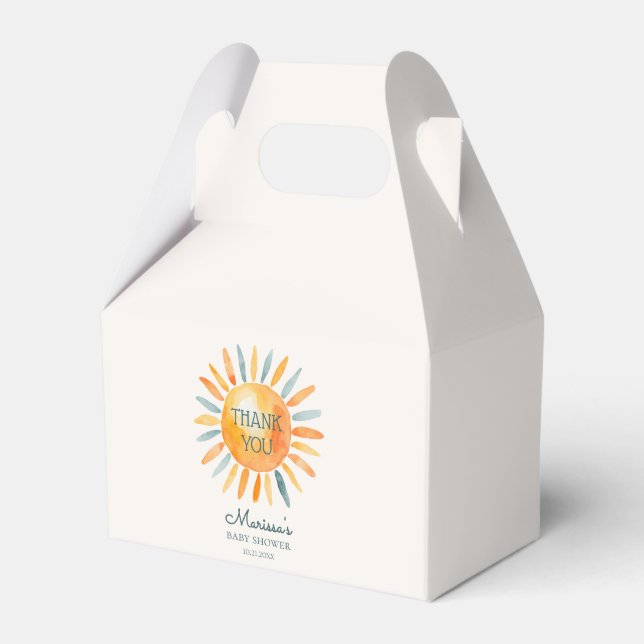 Here Comes the Son Baby Boy Shower Favor Box (Front Side)