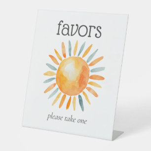 Here Comes the Son Baby Boy Shower Favors Pedestal Sign
