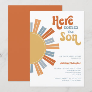Here Comes the Son Baby Boy Shower  Invitation