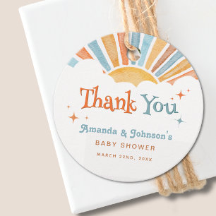 Here Comes the Son Baby Shower Boy Thank You Favour Tags