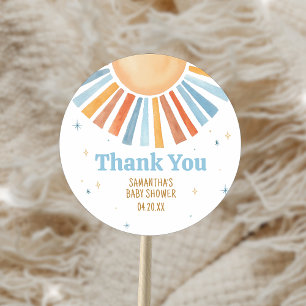 Here Comes the Son Baby Shower  Classic Round Sticker