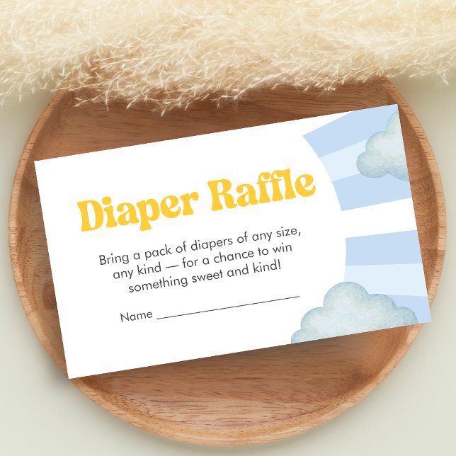Here Comes the Son Baby Shower Diaper Raffle Enclosure Card (Here Comes the Sun Baby Shower Diaper Raffle)