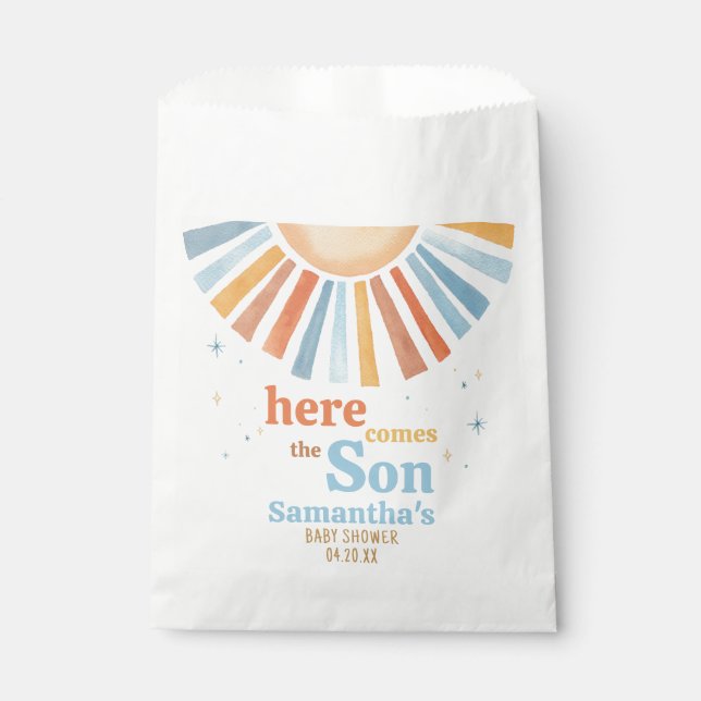 Here Comes the Son Baby Shower  Favour Bag (Front)