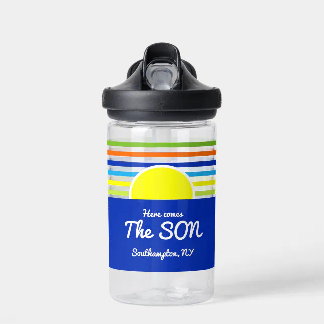 Here Comes The Son Baby Shower Game Jar and Favour Water Bottle Zazzle
