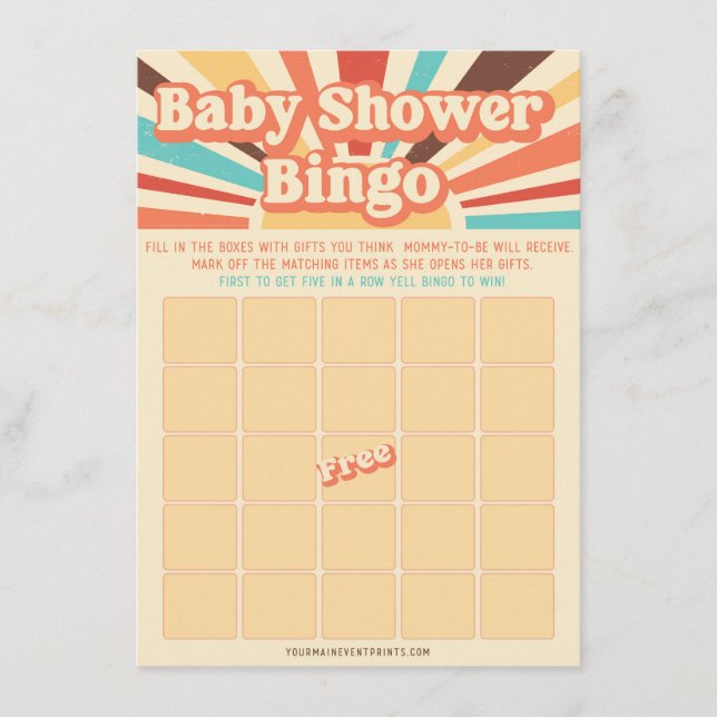 Here Comes The Son Baby Shower Games Menu (Front)
