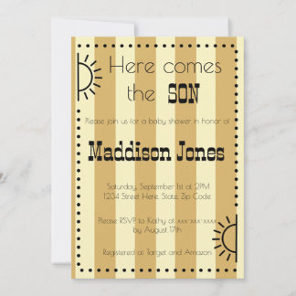 Here comes the SON baby shower invitation