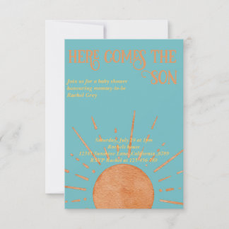 Here comes the son baby shower invitation