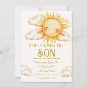 Here Comes The Son Baby Shower Invitation