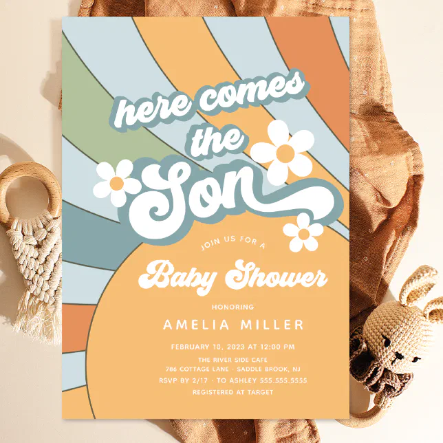 Here Comes The Son Baby Shower Invitation | Zazzle