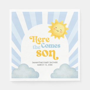 Here Comes the Son Baby Shower Napkin