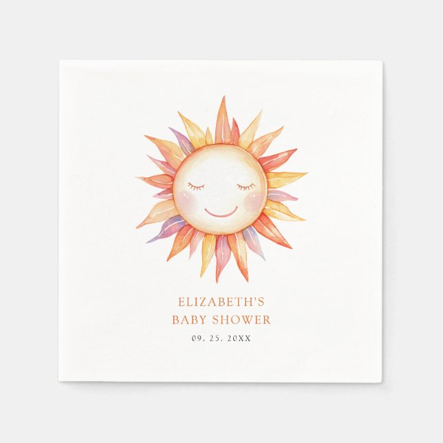  Here Comes the Son Baby Shower Napkin (Front)