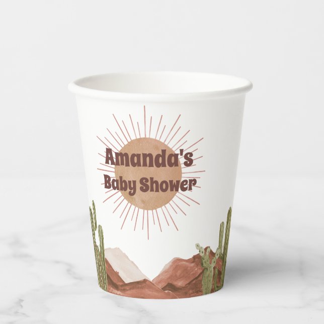 Here comes the son Baby Shower Paper Cups (Front)