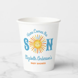 Here Comes the Son Baby Shower Paper Cups