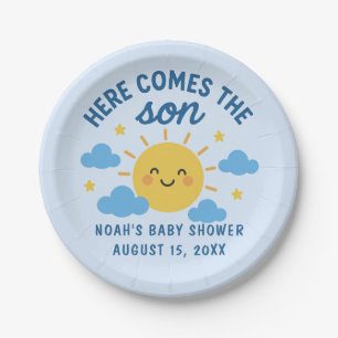 Here Comes the Son Baby Shower - Sunshine Paper Plate
