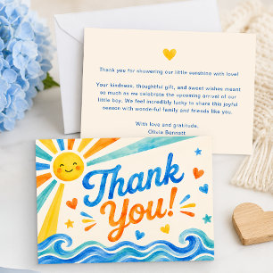 Here Comes the Son Baby Shower Thank You Card