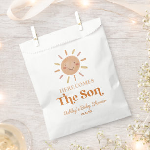 Here Comes The Son Boho Bohemian Retro Baby Shower Favour Bag