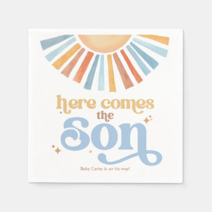 Here Comes The Son Boho Boy Baby Shower Napkin