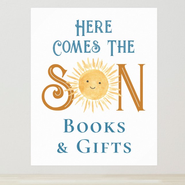 Here Comes The Son Books And Gift Baby Shower Sign (Creator Uploaded)