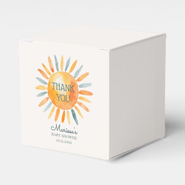 Here Comes the Son Boy Baby Shower Favor Box (Front Side)