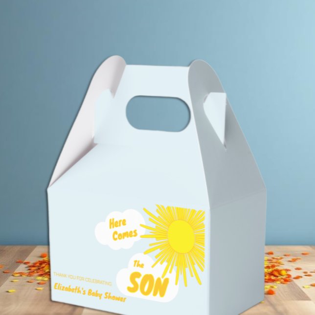 Here Comes The Son Boy Baby Shower Favor Box (Creator Uploaded)
