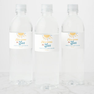 Here Comes The Son Boy Baby Shower Favours Water Bottle Label